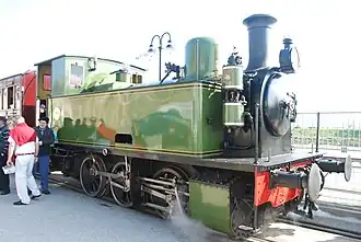 La 030T La Meuse no&nbsp;3223 dite « Bébert » du Stoomtrein Maldegem-Eeklo à Saint-Valery-Port en 2013.