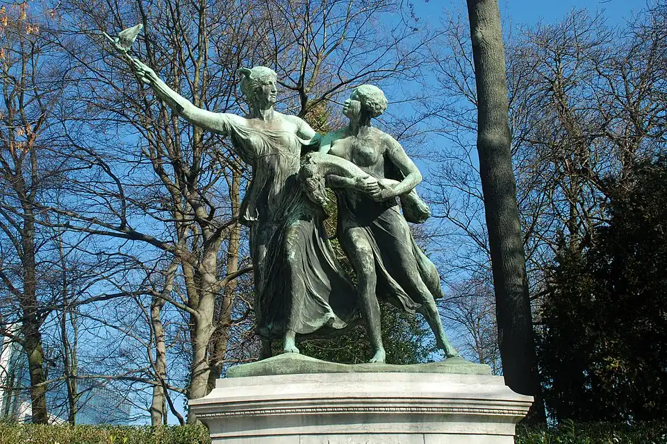 Le Génie belge guidant le Congo.