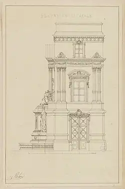 Vue latérale de la nouvelle fontaine.