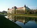 Vue du palais de justice et de la Begej (Bega).