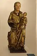 Vierge assise à l'Enfant, dite Notre-Dame de la vignette, vers 1250-1260, en chêne polychrome, Trésor de la collégiale Notre-Dame de Huy.