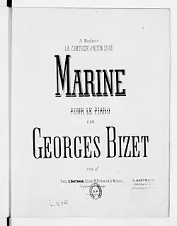 Couverture de la partition.