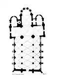 Plan de l'église romane de Relanges.