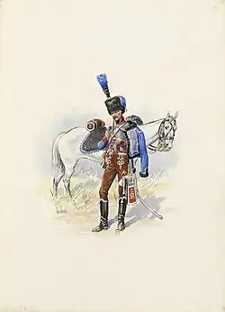 Trompette du 2e régiment de hussards en 1809.