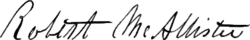 signature de Robert McAllister