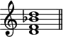 \header {
tagline = ##f
}
\score {
\new Staff \with {
\remove "Time_signature_engraver"
}
\relative c'' {
\key c \major
\time 9/1
\tempo 1 = 60
\autoBeamOff
\clef treble
\override Rest #'style = #'classical
<< d,1 f bes d >>
\bar "||"
}
\layout {
\context {
\Score
\remove "Metronome_mark_engraver"
}
}
\midi {}
}