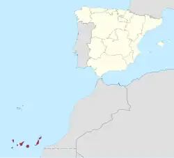 Situation géographique des îles Canaries en Espagne.