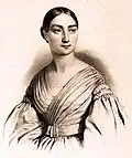 Portrait gravé d'une jeune femme.