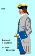 Régiment Royal-Roussillon de 1720 à 1734.