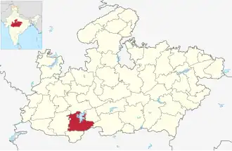 Localisation de District de Khandwa
