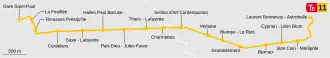 Voir la carte de la ligne.