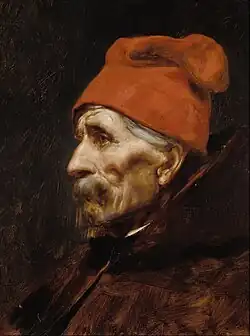 Nikólaos Gýzis, Vieil homme portant un fez rouge (fin XIXe&nbsp;siècle)