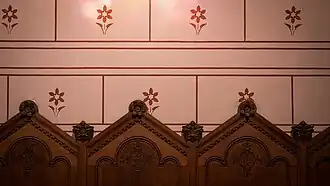 Peintures au pochoir, chœur de l'église Notre-Dame-du-Rosaire