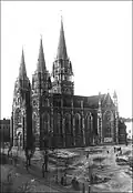 Vue de l'église Sainte-Élisabeth au début du XXe&nbsp;siècle.