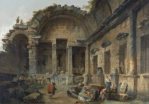 Intérieur du Temple de Diane à Nîmes, par Hubert Robert (1783), Thyssen-Bornemisza Museum.