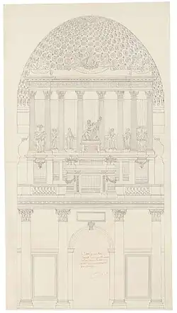 Dessin du buffet de l'orgue de Saint Sulpice, 1776.