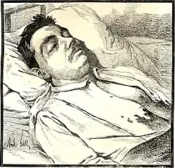 Sur son lit de mort par Gill.