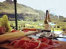 Cave vinicole de Constantia Glen (Afrique du Sud) et son restaurant.
