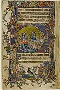 Lettrine historiée : le père et le fils, f.161v