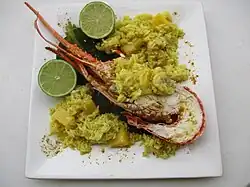 Langouste et curry antillais aux bananes