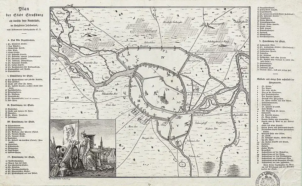 plan de Strasbourg au XVe siècle