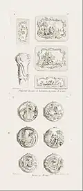 Différents modèles de tabatières et pommes de canne.