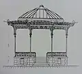 Dessin du kiosque par son architecte Gustave Simon (octobre 1909).