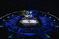 Intérieur de l'arena en configuration tennis de table lors du WTT Europe Smash de 2025