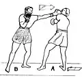 Direct long du bras avant (jab).
