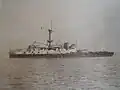 Le croiseur HMS&nbsp;Victoria (1893), l'une des fiertés de l’arsenal d’Elswick.