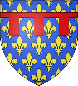 Blason azur à fleur de lys.