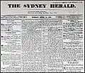 Première parution du Sydney Herald (18 avril 1831).