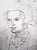 Portrait d'Anne de Bourgogne tiré du Recueil d'Arras.
