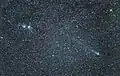 Comète C2014_Q2 Lovejoy, le 27 février 2015, La Cañada, l'amas double de Persée dans le champ.