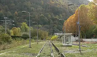 Voies vers la gare de Luchon en 2021 avant sa remise en état.