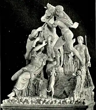 Le Taureau Farnèse tel qu’il a été décrit dans l’Encyclopædia Britannica (11e ed.), v. 12, 1911, Plate I, entre les p.&nbsp;480 et 481 (ou p.&nbsp;472 et 473 selon l'édition), fig.&nbsp;51.