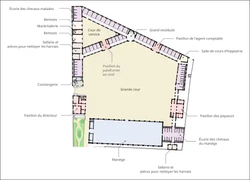 Plan de l'académie d'équitation en 1873