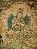 Le Bodhisattva Samantabhadra dans un paysage. Xia de l'Ouest (1032 à 1227). Grotte 3, paroi Ouest.