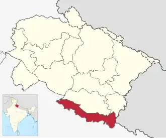 Localisation de District d'Udham Singh Nagar