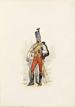Trompette du 5e régiment de hussards en 1793.