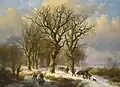 Winterlandschaft mit Schlittenfahrern (1863, mit Eugène Verboeckhoven)