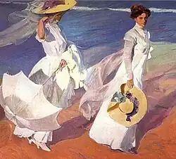 Promenade au bord de la mer, été 1909, musée Sorolla.
