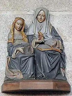 Groupe sculpté de Sainte-Anne et la Vierge de l'église Saint-Léonard de Fougères.