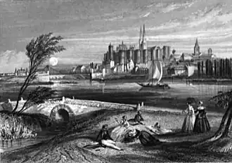 Le pont de la Basse-Chaîne vers 1850.