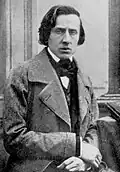 Photographie en noir et blanc de Frédéric Chopin.