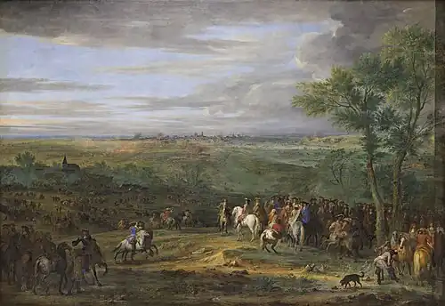 Arrivée de Louis XIV au camp devant Maastricht en juin 1673 (Adam François van der Meulen).