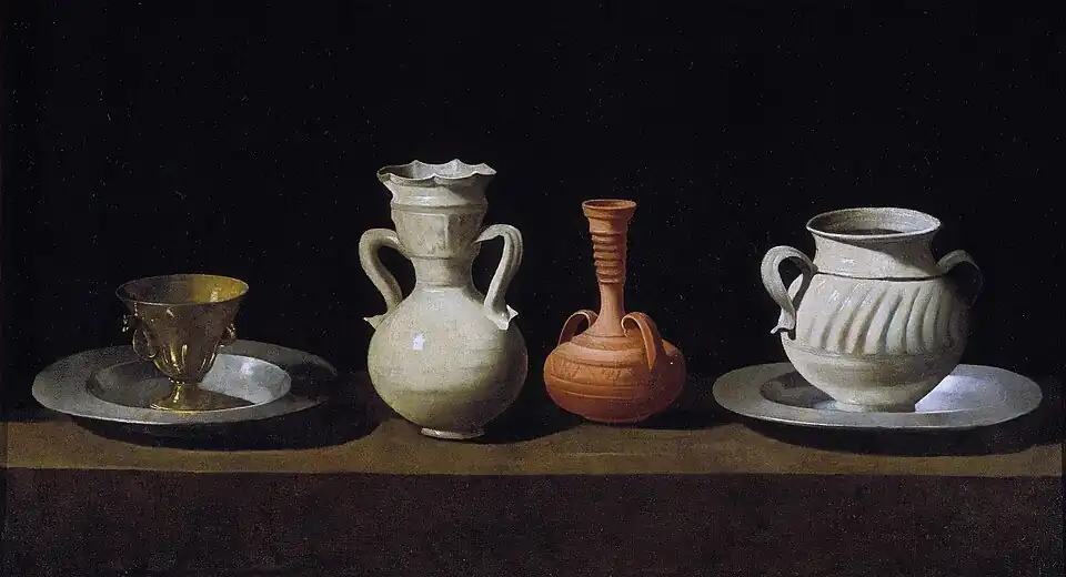 Tasses et Vases Vers 1633 (46 × 84 cm) musée du Prado, Madrid.