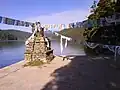 Chorten sur le lieu de l'ancien temple Pu Dacu Manjusri, au bord du lac Bita