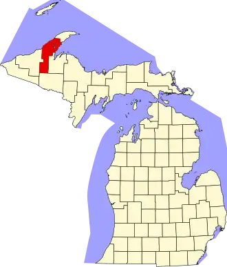 Localisation de Comté de Houghton(Houghton County)