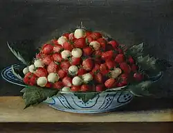 Jatte de fraises, vers 1620, musée de l'Œuvre Notre-Dame de Strasbourg.